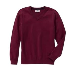 NWT‎ Old Navy Boys Uniform Classic V-Neck Sweater in Deep Burgundy Fall Winter